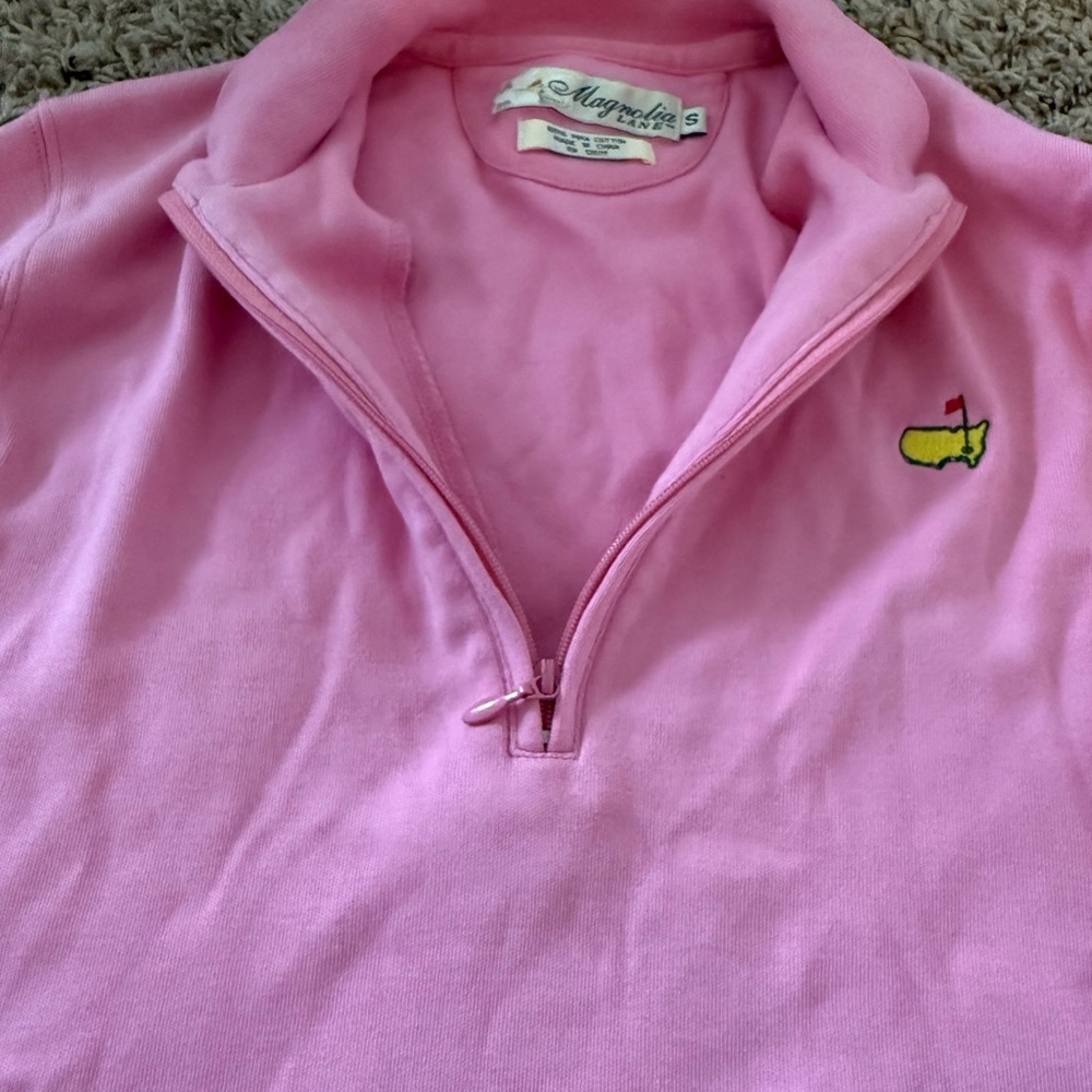 Women's Magnolia Lane Pink Half-Zip Sweater (S) - Picture 4 of 4